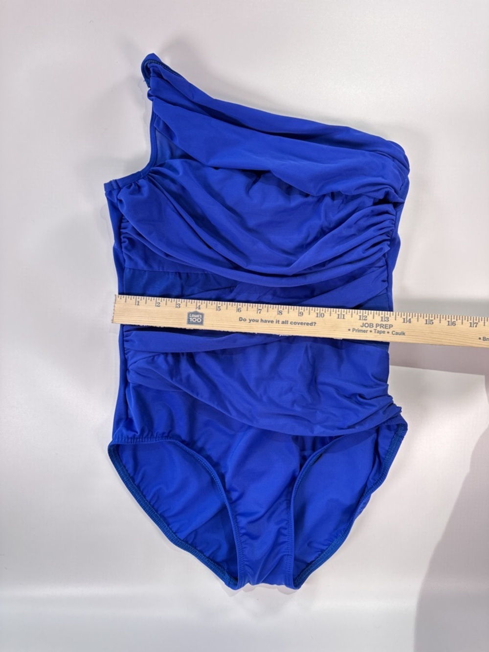 Miraclesuit Womens One Shoulder Swimsuit Blue Ruched Slimming Medium - Picture 10 of 12